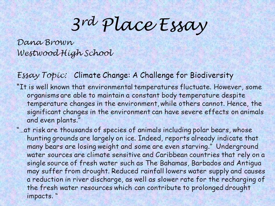 Essay for climate change