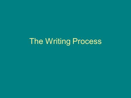 The Writing Process. What makes a sentence? A sentence is a complete thought Sentence must have a subject A sentence must have a verb.