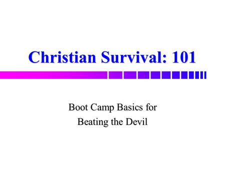 Christian Survival: 101 Boot Camp Basics for Beating the Devil.