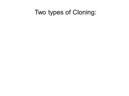 Two types of Cloning:.