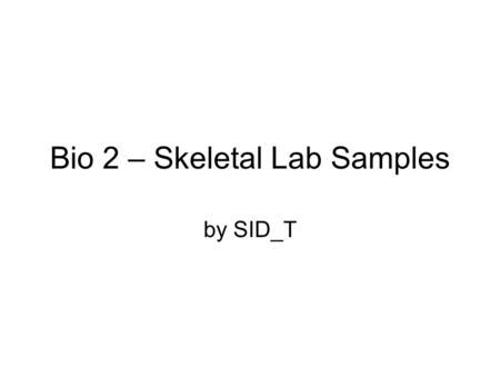Bio 2 – Skeletal Lab Samples