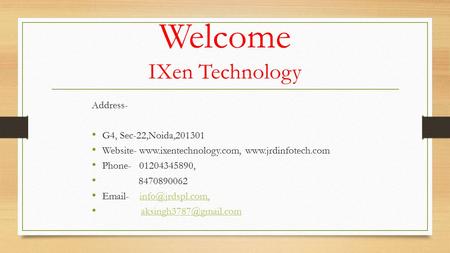 Welcome IXen Technology
