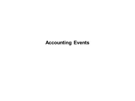 Accounting Events.