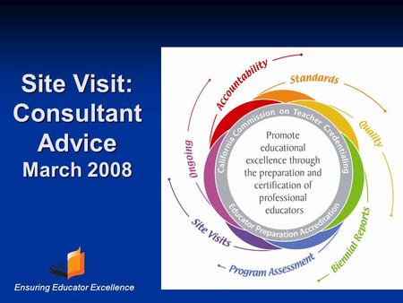Site Visit: Consultant Advice March 2008 Ensuring Educator Excellence.