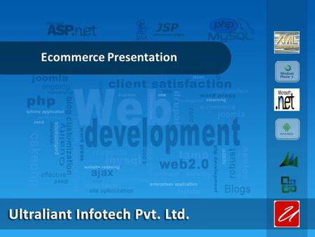 Ecommerce Presentation. Our E-commerce Solution Features Product Catalogs Multiple Brands & manufacturers Category, Sub-Category wise grouping Size &