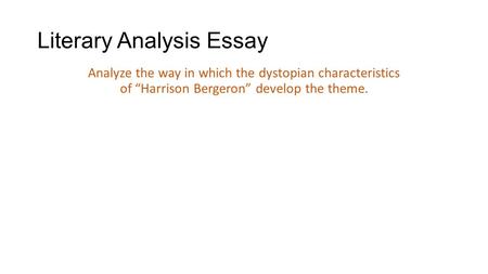 An analysis of the importance of individuality in the short story harrison bergeron by kurt vonnegut