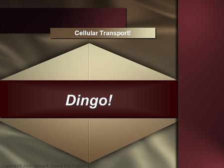 Copyright © 2004 Glenna R. Shaw & FTC Publishing Dingo! Cellular Transport!