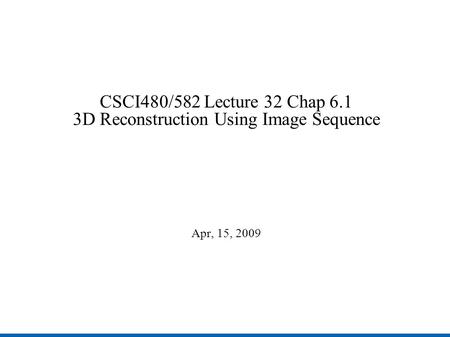 3D Reconstruction Using Image Sequence