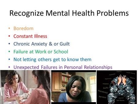 Recognize Mental Health Problems