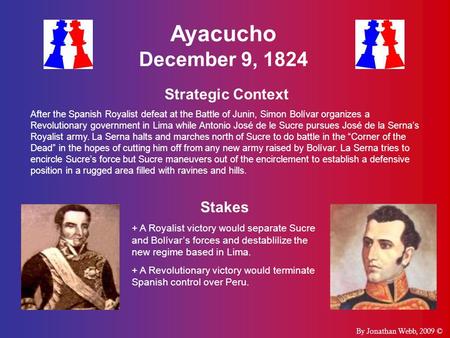 Ayacucho December 9, 1824 Strategic Context Stakes