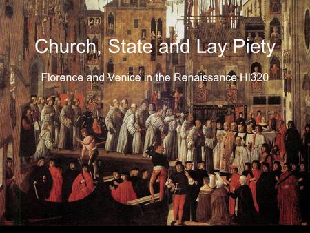 Church, State and Lay Piety
