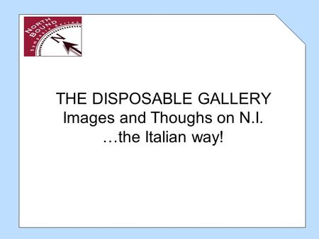 THE DISPOSABLE GALLERY Images and Thoughs on N.I. …the Italian way!