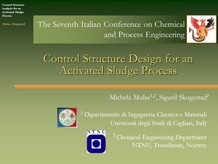 Control Structure Design for an Activated Sludge Process