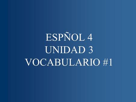 ESPÑOL 4 UNIDAD 3 VOCABULARIO #1. sorprender(se) to (be) surprised.