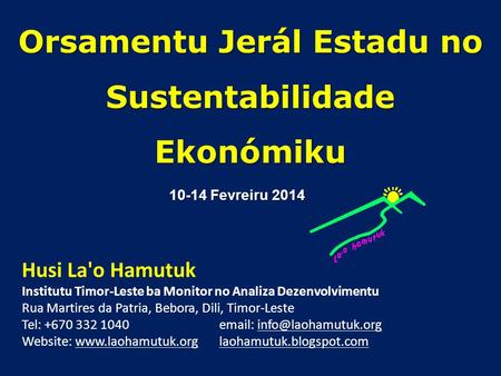 Orsamentu Jerál Estadu no Sustentabilidade Ekonómiku