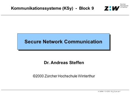 Kommunikationssysteme (KSy) - Block 9