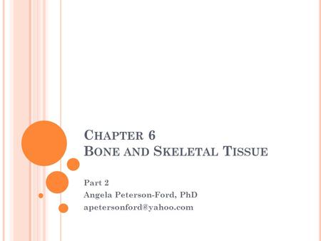 Chapter 6 Bone and Skeletal Tissue
