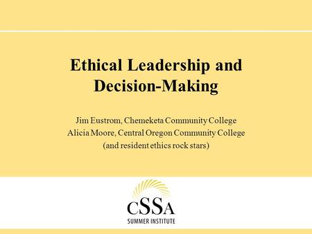 Ethical Leadership and