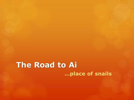 The Road to Ai …place of snails.