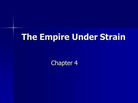 The Empire Under Strain Chapter 4. Distance After Glorious Revolution (1688) England made no serious effort to tighten control over colonies After Glorious.