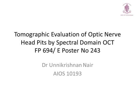 Dr Unnikrishnan Nair AIOS 10193
