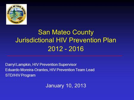 San Mateo County Jurisdictional HIV Prevention Plan