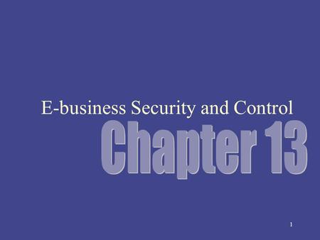 1 E-business Security and Control 2 Opening Case: Visa 10 commandments for online merchants – Maintaining a network firewall – Keeping security patches.