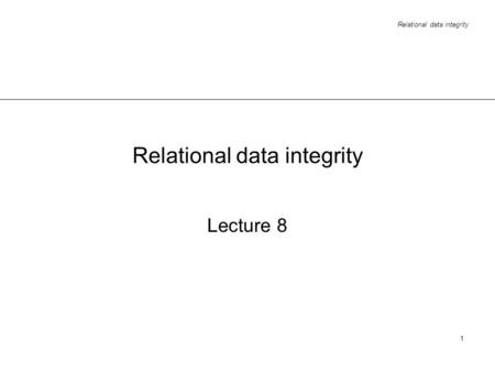 Relational data integrity