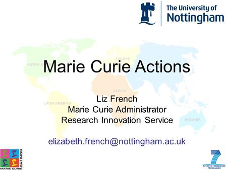 Marie Curie Actions Liz French Marie Curie Administrator Research Innovation Service