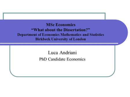 Msc statistics dissertation