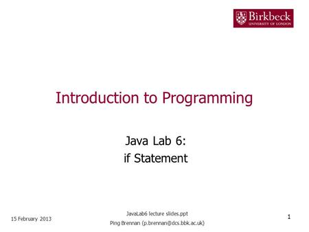 Introduction to Programming