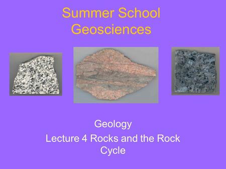 Summer School Geosciences