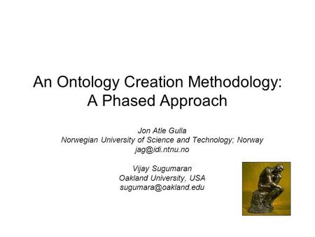 An Ontology Creation Methodology: A Phased Approach