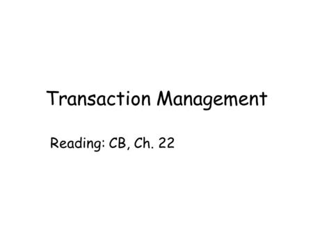 Transaction Management Reading: CB, Ch. 22. Dept of Computing Science, University of Aberdeen2 In this lecture you will learn the problems of concurrency.