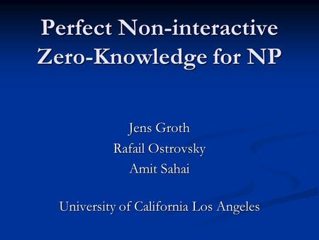 Perfect Non-interactive Zero-Knowledge for NP