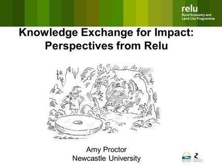 Knowledge Exchange for Impact: Perspectives from Relu Amy Proctor Newcastle University.