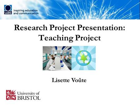 Research Project Presentation: Teaching Project Lisette Voûte.