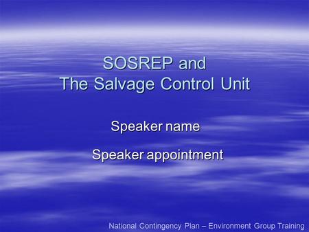 The Salvage Control Unit
