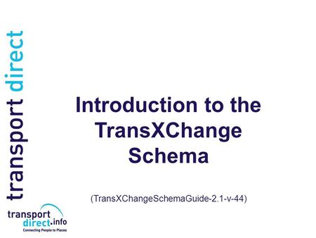 Introduction to the TransXChange Schema