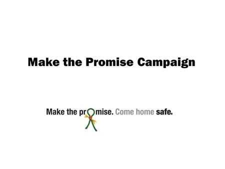 Make the Promise Campaign. The challenge To reduce the number of fatal accidents in farming - every year around 45 people die in farming accidents To.