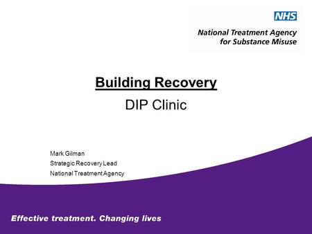 Building Recovery DIP Clinic Mark Gilman Strategic Recovery Lead National Treatment Agency.