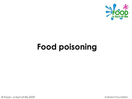 Food poisoning Extension/Foundation.