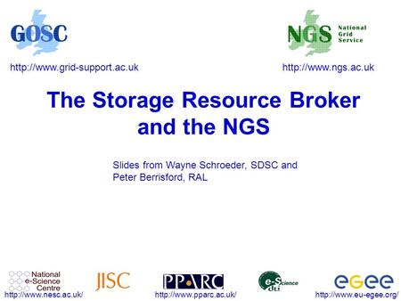 The Storage Resource Broker and.