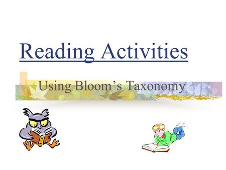Using Bloom’s Taxonomy