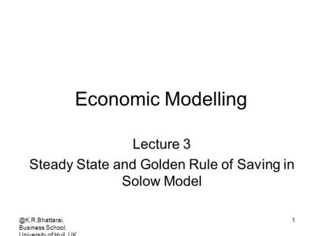 Steady State and Golden Rule of Saving in Solow Model