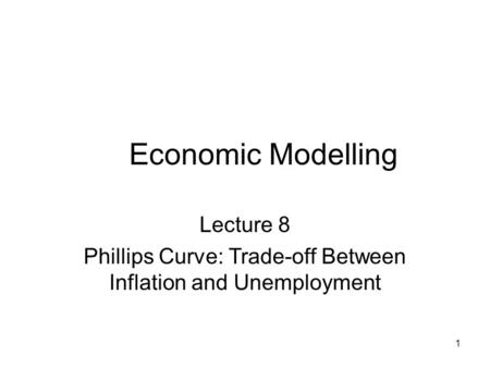 Phillips Curve: Trade-off Between Inflation and Unemployment