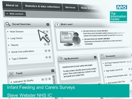 Infant Feeding and Carers Surveys Steve Webster NHS IC.