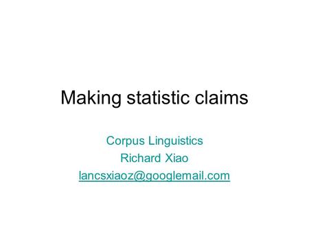 Making statistic claims