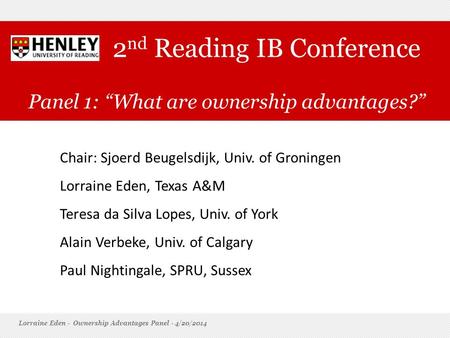 2nd Reading IB Conference