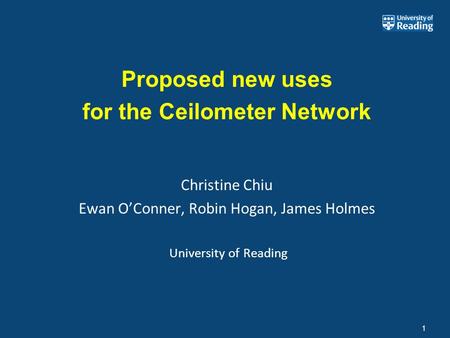 Proposed new uses for the Ceilometer Network